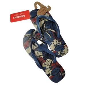 NWT Men's Havaianas Top Aloha Floral Flip Flop sz 11/12 Beach Vaction Tropical